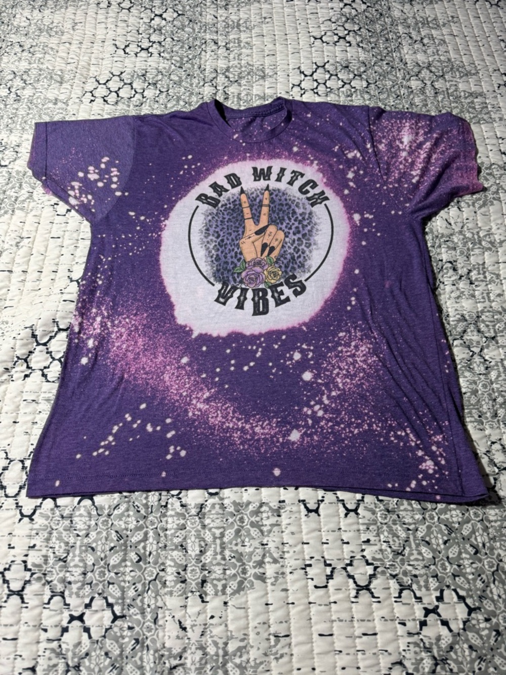Retro Bad Witch Vibes Tie Dye Tee Shirt Oversize Ladies XL